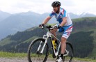 Klaus Kroell on a mountain bike ride up the Hahnenkamm. GEPA/Andreas Pranter