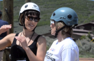 Veteran combat helicopter pilot Jen Housholder at the U.S. Ski Team Rookie Camp.