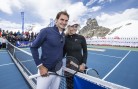 Roger Federer and Lindsey Vonn at the Lindt-sponsored match. PHOTOPRESS/Alexandra Wey