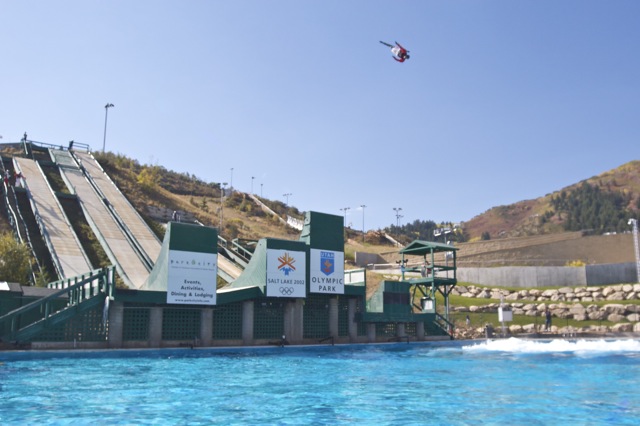 Dylan Ferguson jumping at the Utah Olympic Park