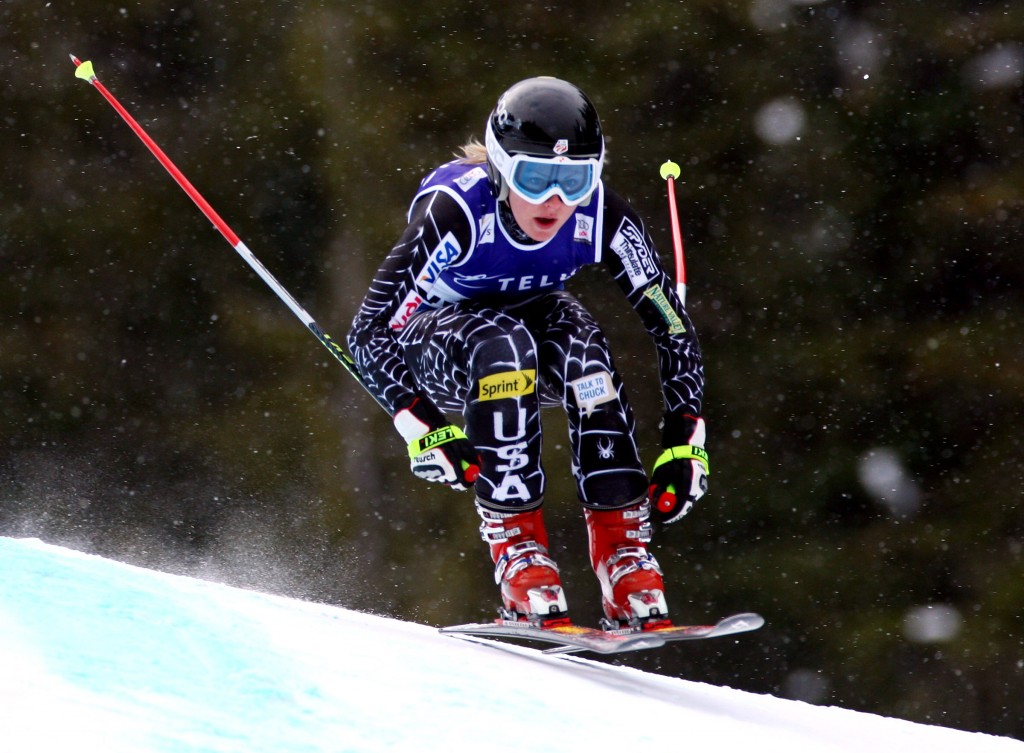 Libby Ludlow racing on the World Cup circuit in 2008 (GEPA/Wolfgang Grebien)