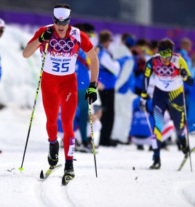 Switzerland's Dario Cologna on his way to a second gold medal. (GEPA/Ross Burton)