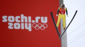 Todd Lodwick of the U.S. took his last Olympic jump on Thursday in the combined team event. (GEPA/Christian Walgram)