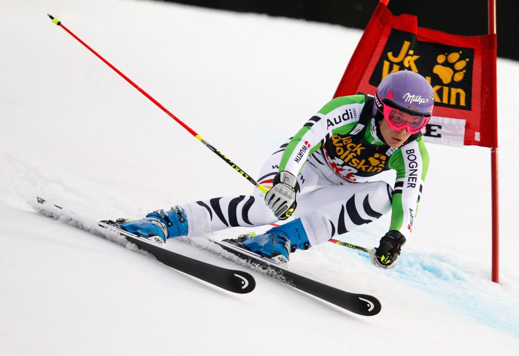 Maria Hoefl-Riesch in the Are World Cup. GEPA/Harald Steiner