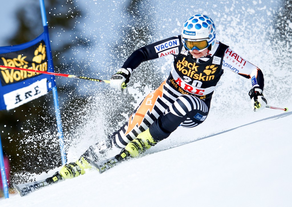 Tanja Poutiainen in one of her last World Cup races before retiring. GEPA/Harald Steiner