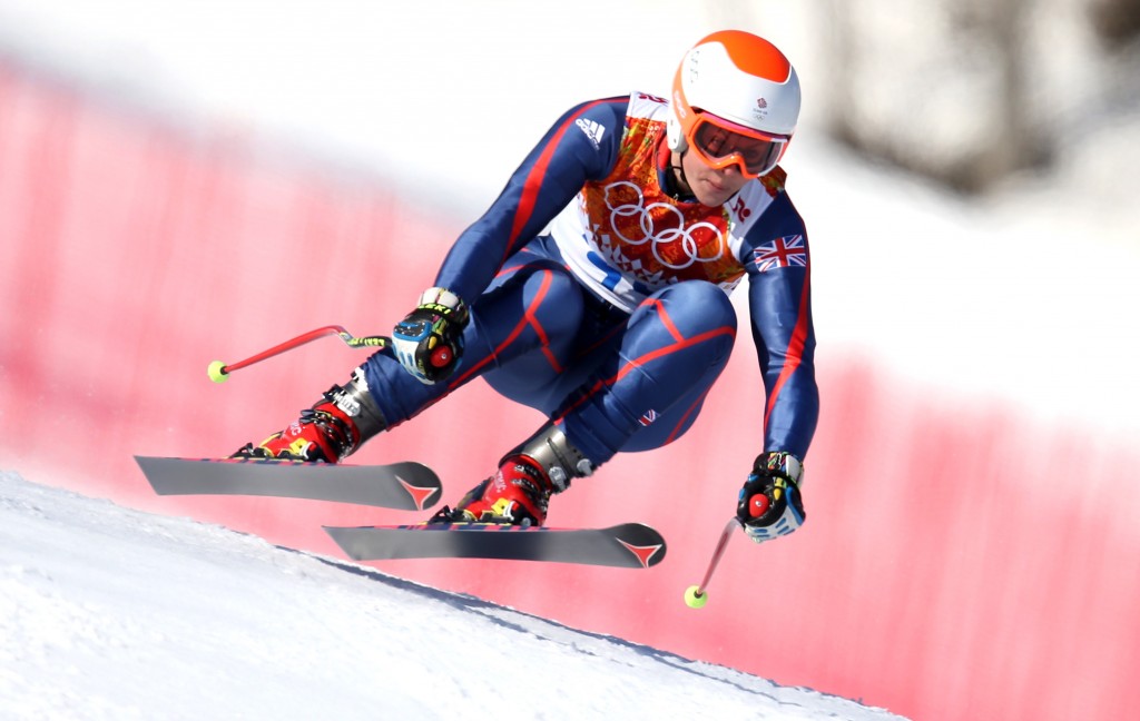 Chemmy Alcott racing in her final Olympic Games. GEPA/Christian Walgram