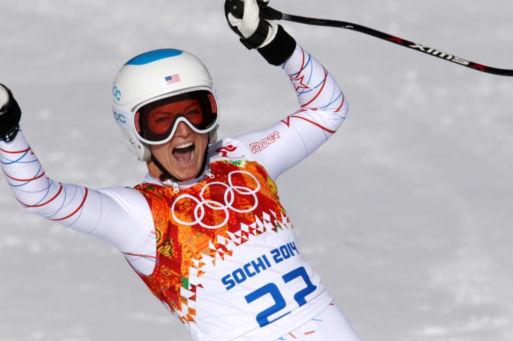 Julia Mancuso following her bronze medal performance in the Sochi Olympics. GEPA/Andreas Pranter