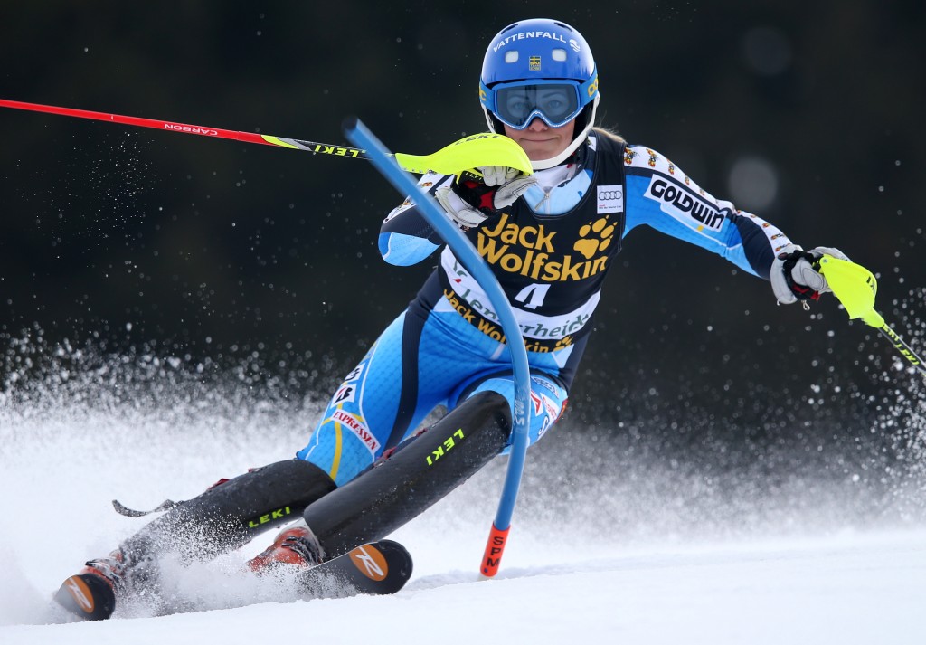 Frida Hansdotter at the World Cup Finals slalom in Lenzerheide. GEPA/Christian Walgram
