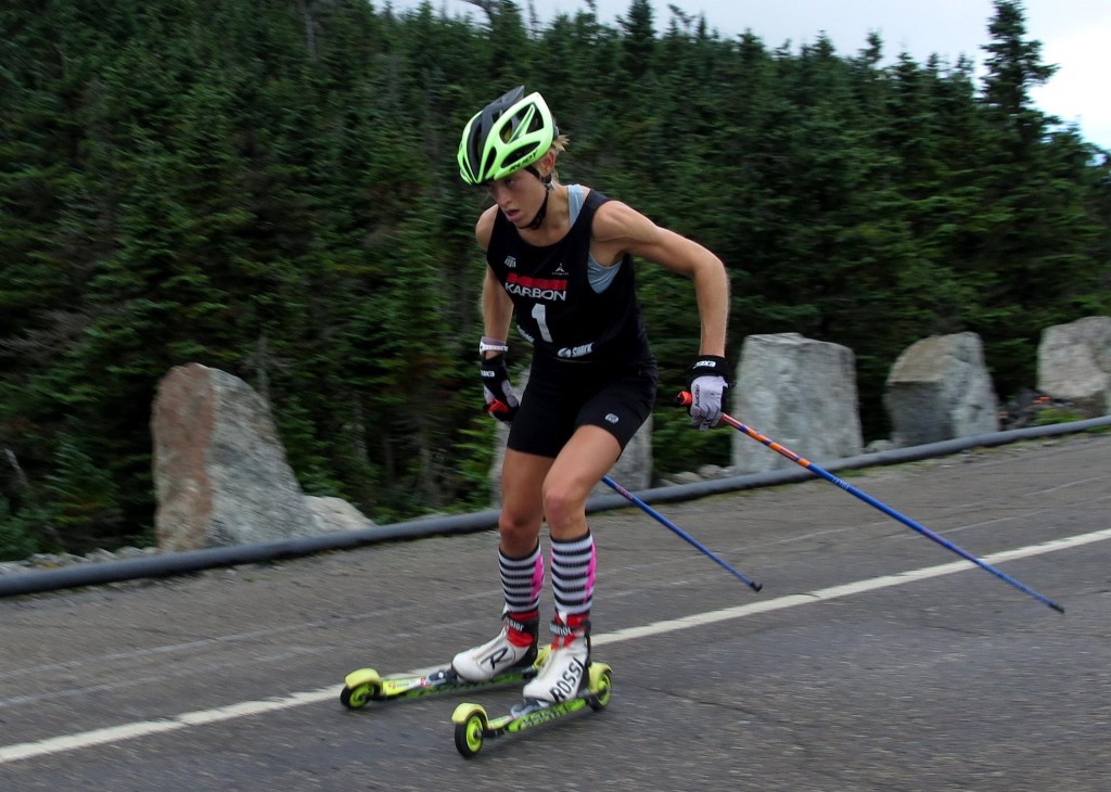 U.S. Ski Team athlete Liz Stephen en route to her fourth Climb to Castle title. NYSEF