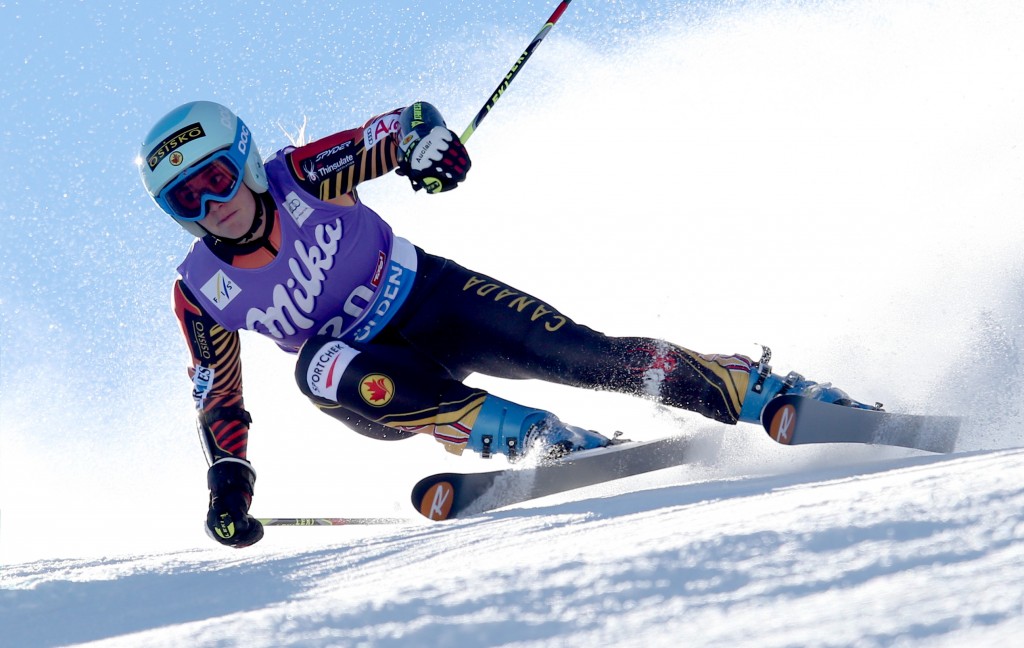 Marie-Michele Gagnon in the 2013 Soelden giant slalom race. GEPA