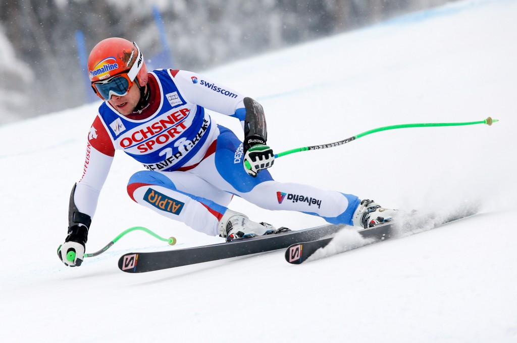 Patrick Kueng on his way to his first World Cup SG victory in 2013. GEPA/Wolfgang Grebien