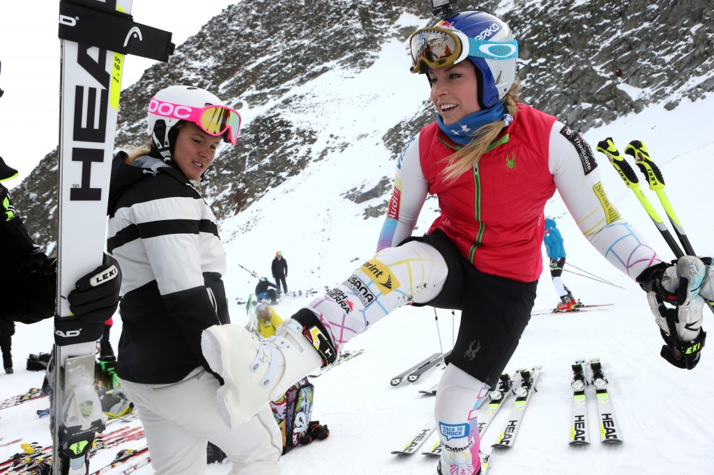 Lindsey Vonn training in Soelden in Oct. 2013. GEPA/Andreas Pranter