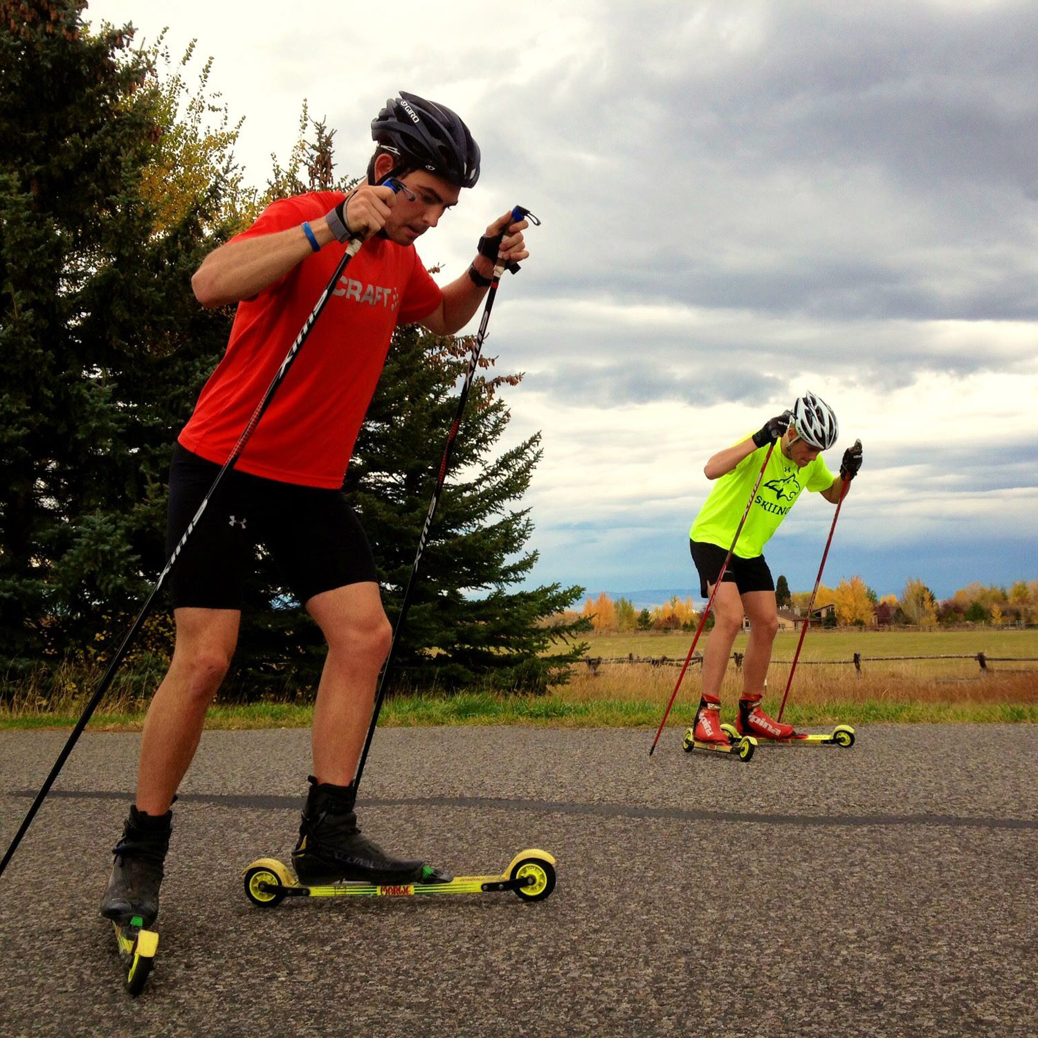 Members of the Montana State University Ski Team head out for a fall rollerski. Credit: MSU Ski Team
