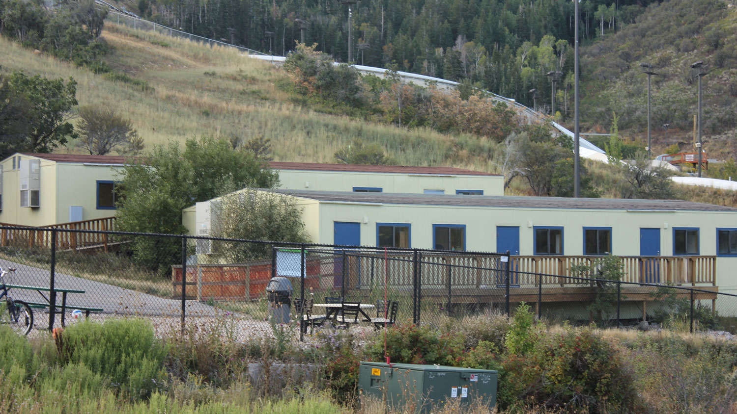 Before: The old classroom trailers at the UOP. Photo courtesy of WSS.