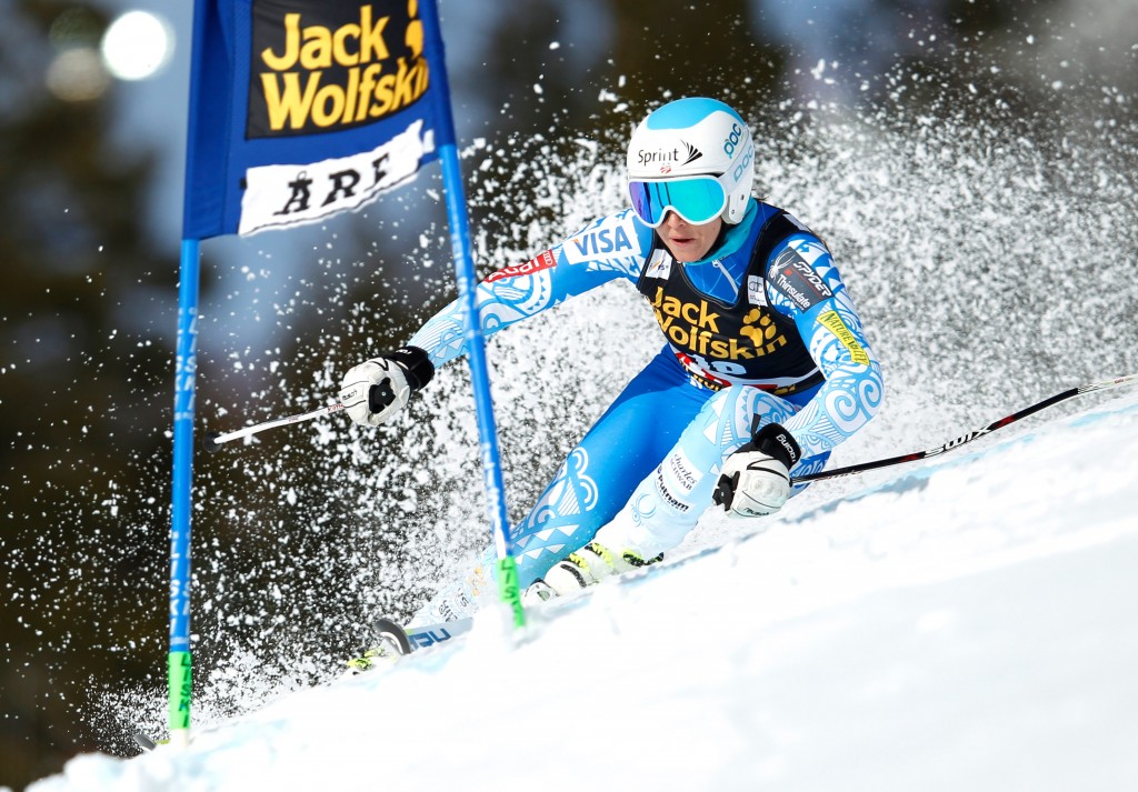 Julia Mancuso at the 2013 Are World Cup giant slalom. GEPA