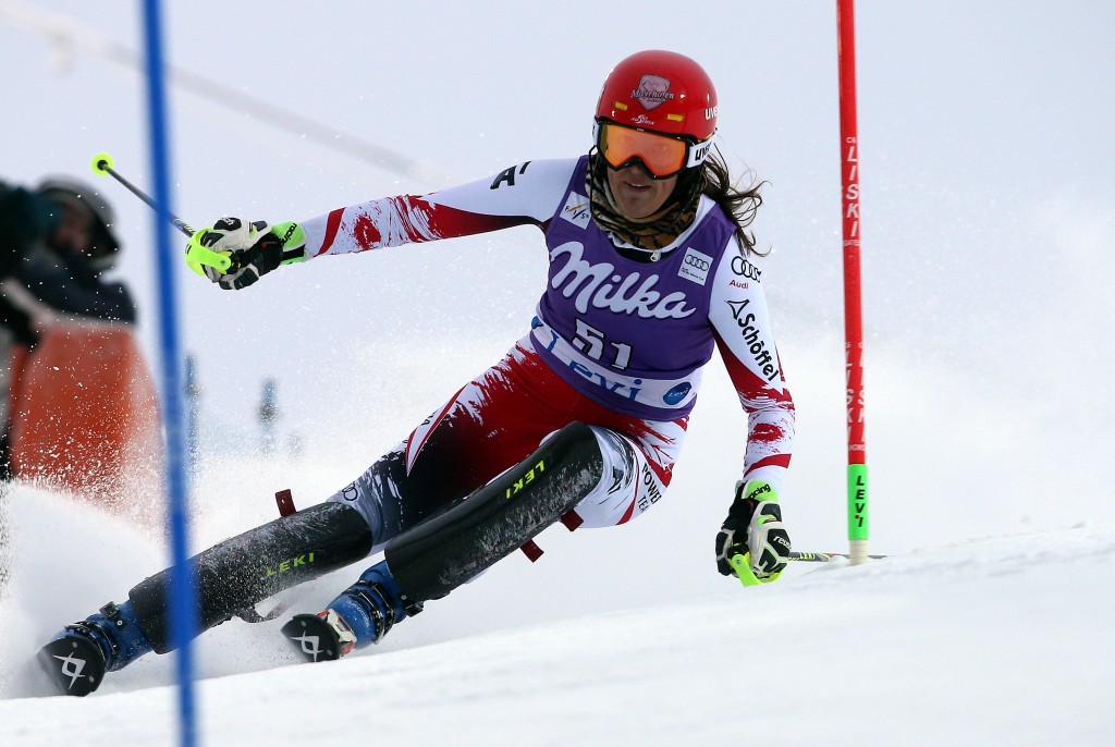 Rosina Schneeberger at Saturday's slalom in Levi. GEPA