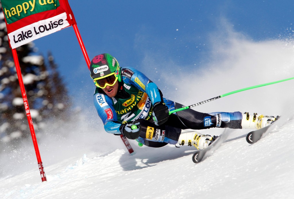 Ted Ligety at the 2012 Lake Louise World Cup super G. GEPA