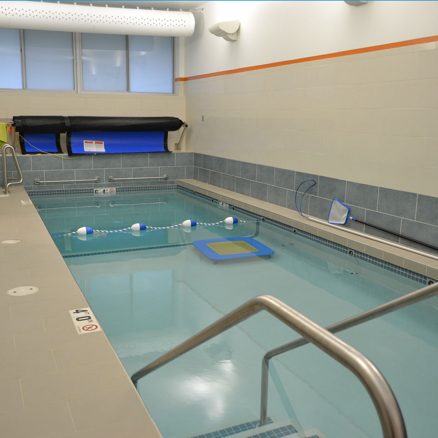 The multi-depth pool was designed for jumping workouts and to aid athletes returning from injury.