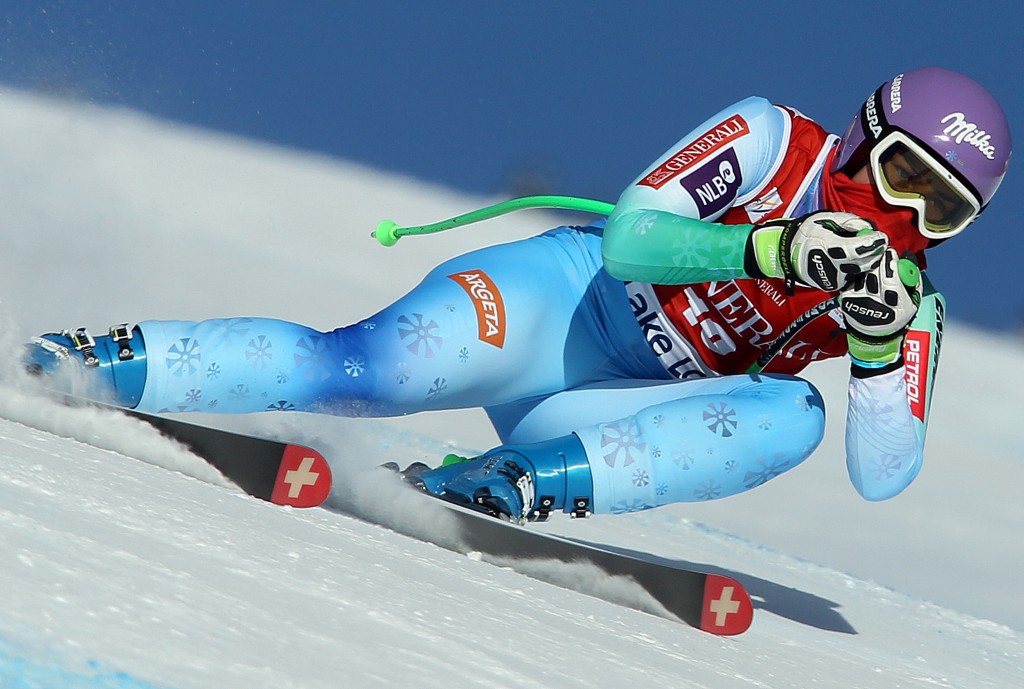 Tina Maze rips the fastest run in Lake Louise training, Day 2. GEPA