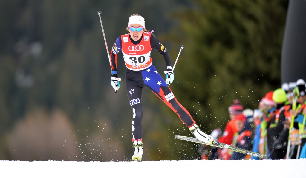 Sophie Caldwell at the Davos World Cup sprint race. GEPA
